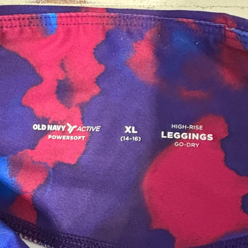 Old Navy Girls Active Blue‎ and Pink High-Rise Leggings Active Powersoft Size XL